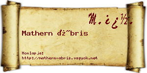 Mathern Ábris névjegykártya